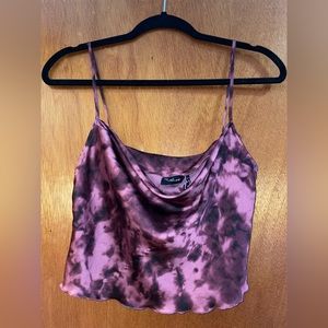 Urban outfitters purple tie dye cowl neck crop tank
